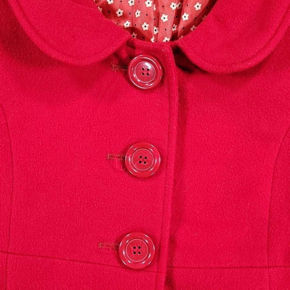 Forever 21 Red Buttoned Fitted Jacket Medium - image 7